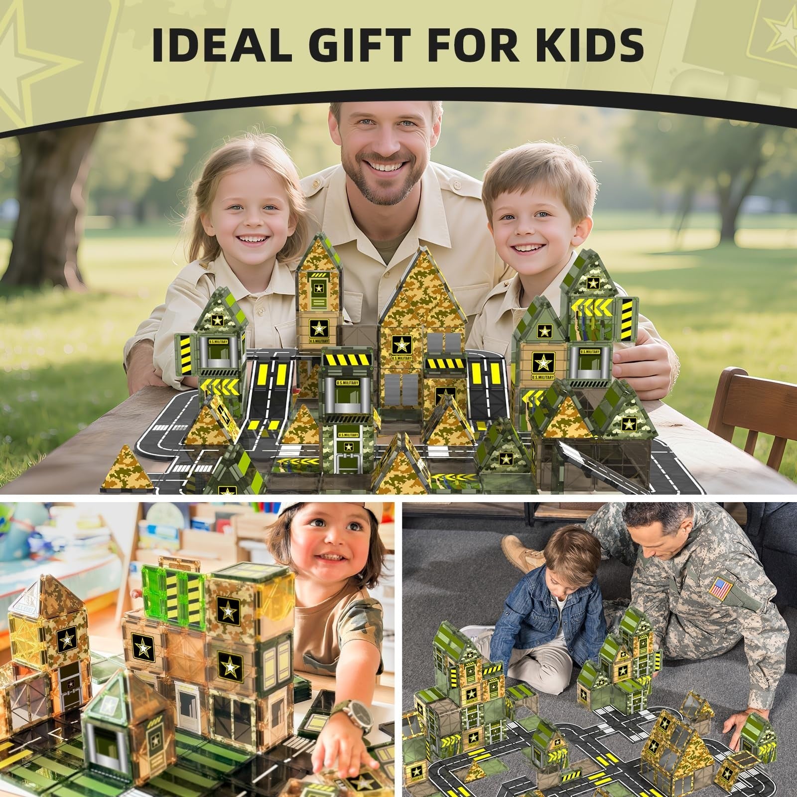 Magnetic Building Blocks Army Toys for Kids 3-8 | STEM Educational Gifts 3+2