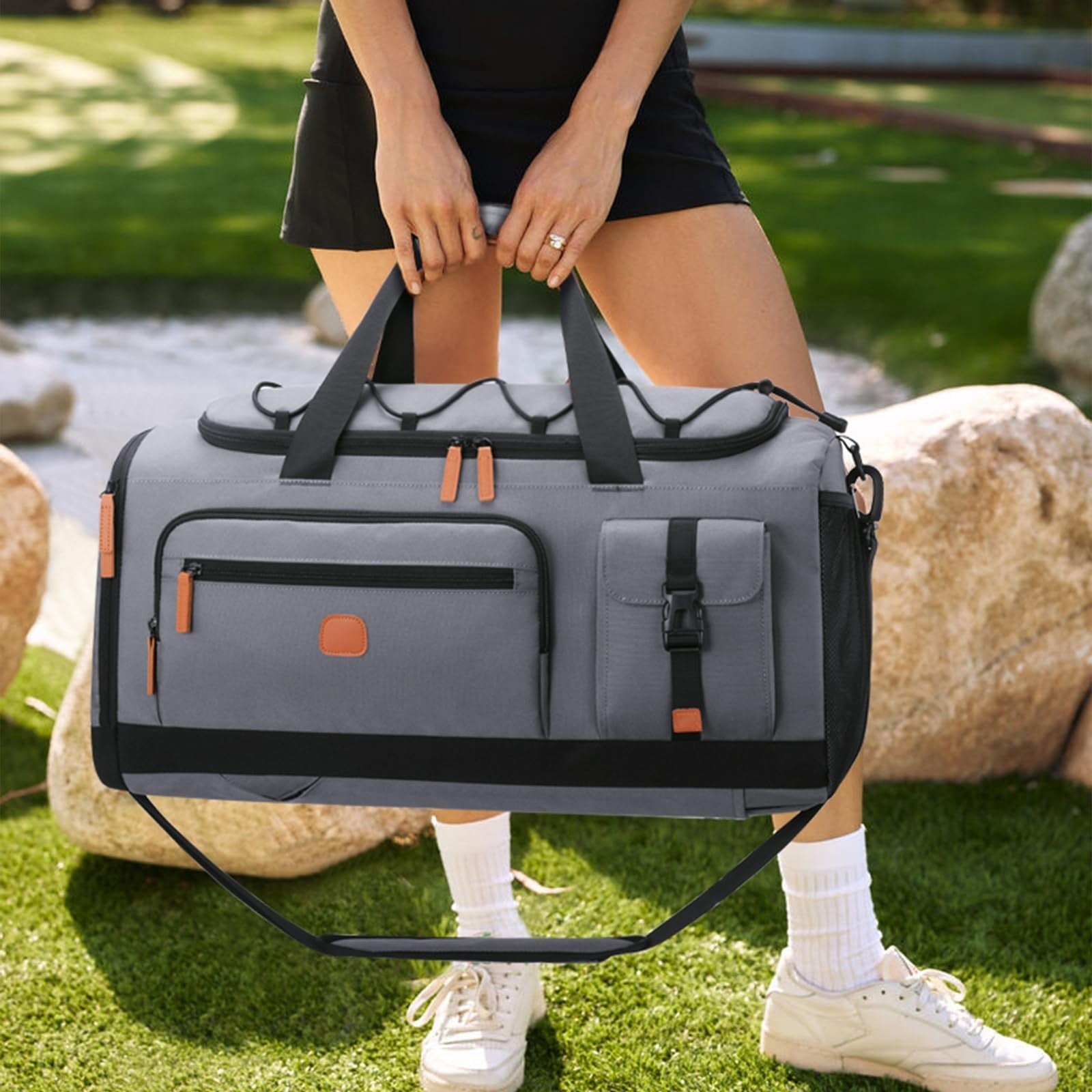 Versatile 3-in-1 Gym Bag with Shoe & Laptop Compartment - Anti-Theft Duffle Back2