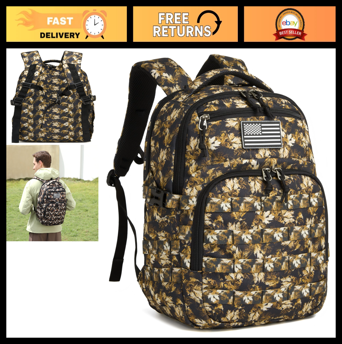 Tactical Military Backpack for Men   Small Black Assault Bag, Outdoor Gear0