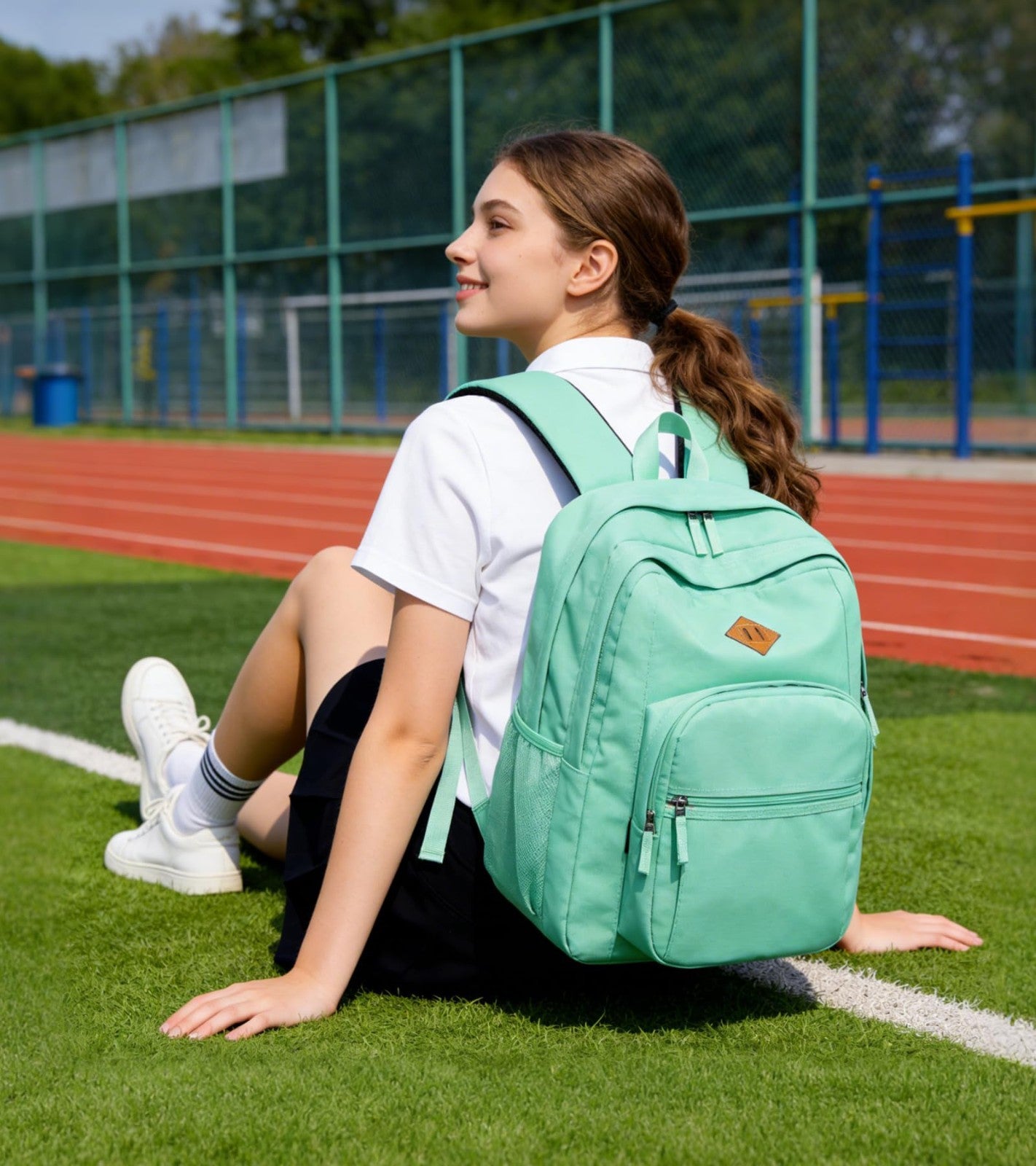 Water Resistant Travel Backpack for Women & Men   College Bookbag, Turquoise2