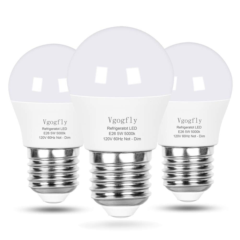 5W Daylight White LED Refrigerator Light Bulbs 40W Equivalent E26 Medium Base  1