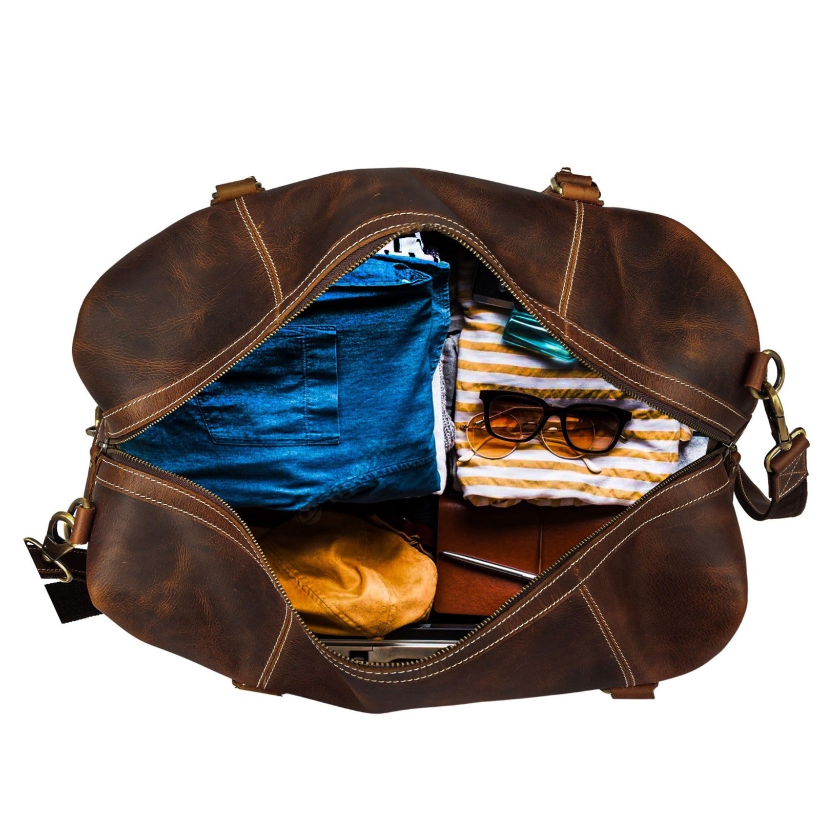 Leather Duffle Bag for Travel, Overnight & Gym - 20 Inch Holdall for Men & Women5