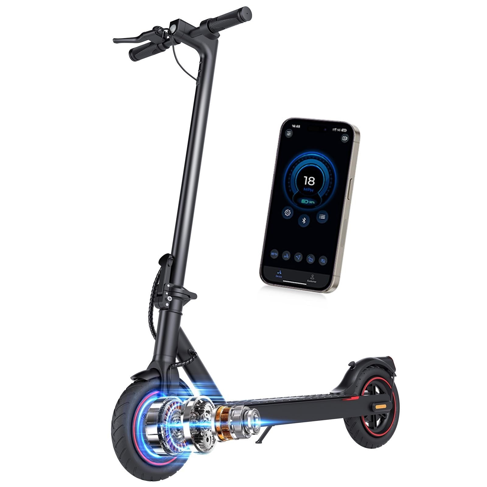 High-Power Electric Scooter for Adults - 1200W/1000W/500W, 10''/8.5'' Tires, APP1