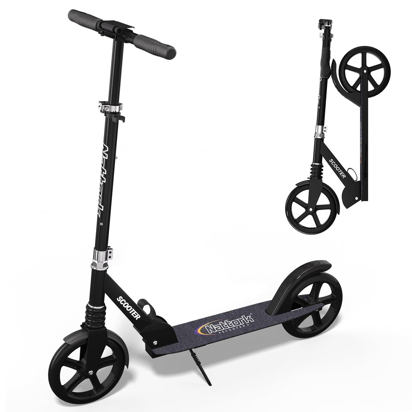 Adjustable Height Kick Scooter for Kids & Teens, 240 LBS Max Load, Foldable, 8"1