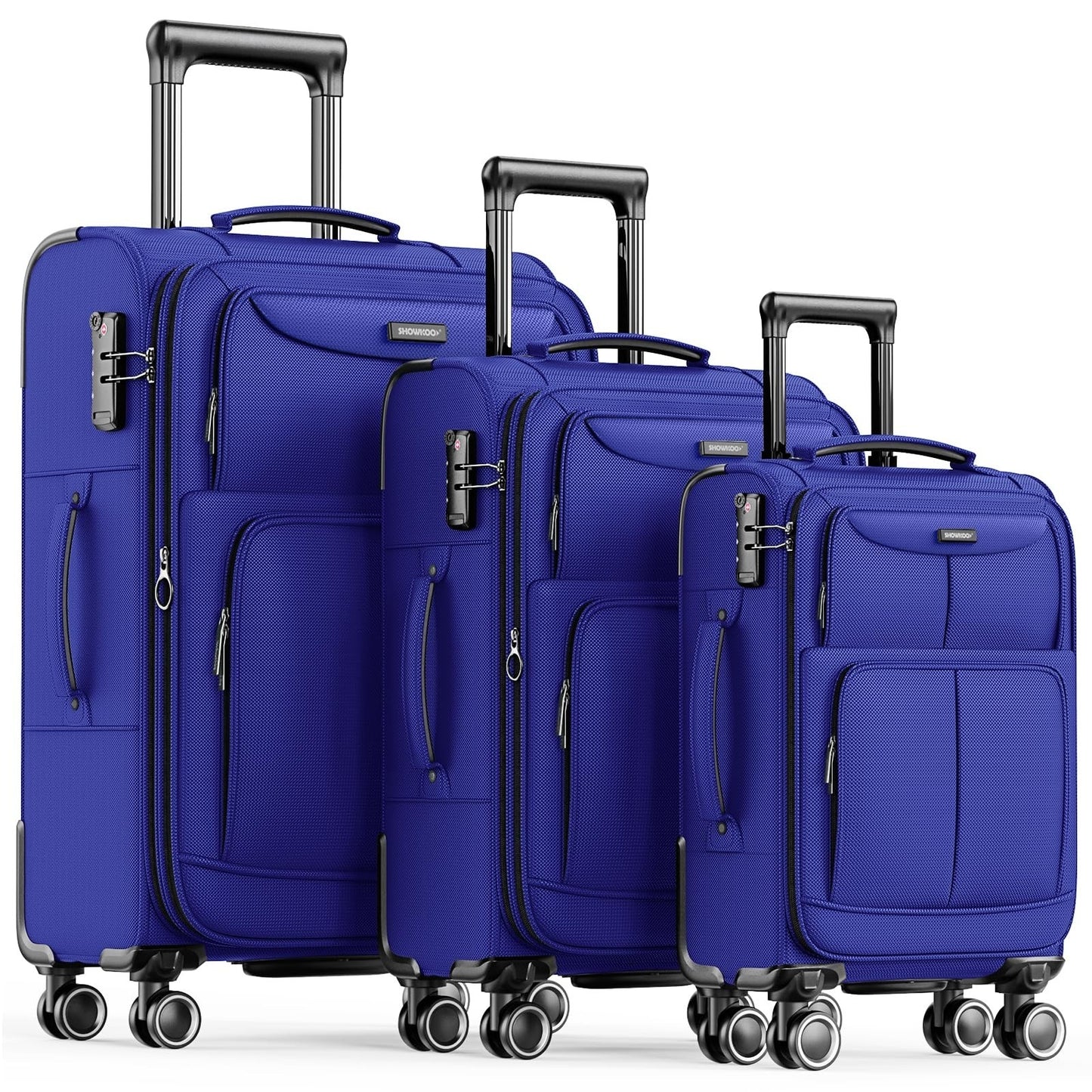 3-Piece Softside Luggage Set - Expandable, Lightweight, 360° Spinner Wheels, TSA0