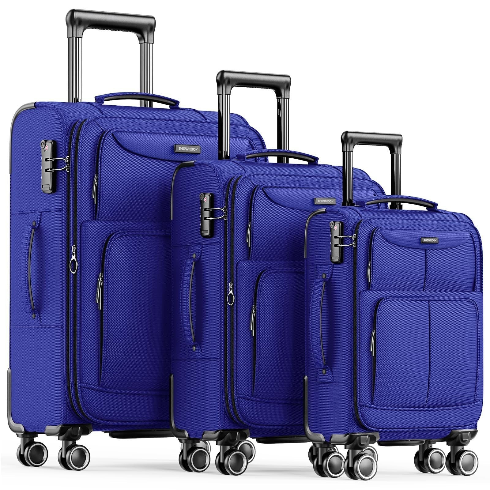 3-Piece Softside Luggage Set - Expandable, Lightweight, 360° Spinner Wheels, TSA0