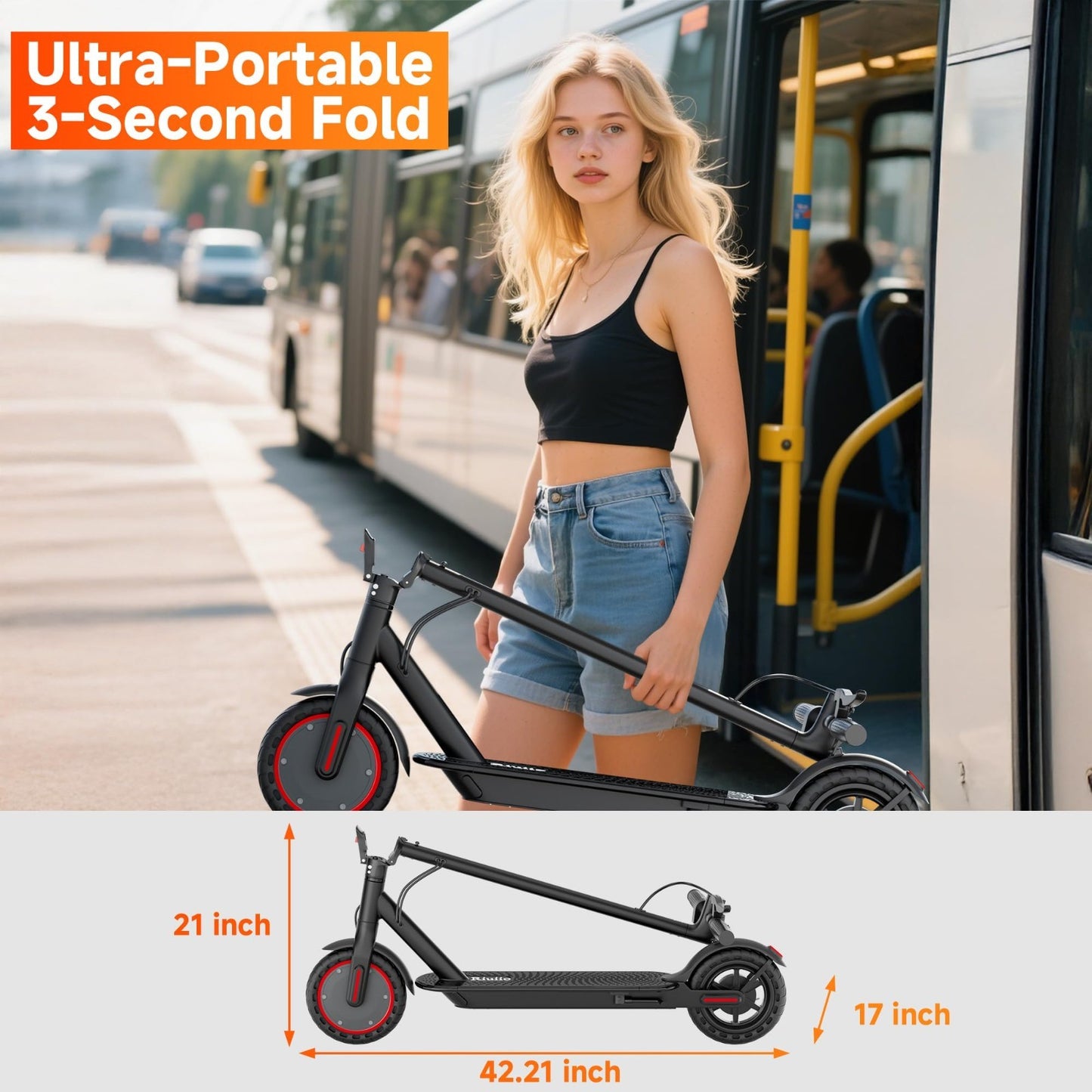 350W-500W Electric Scooter, 9-22 MPH, 10-41 Mile Range, Dual Suspension, Foldabl7