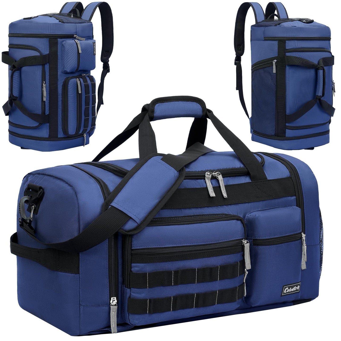 3-in-1 Gym Bag for Men & Women | Navy Blue Travel Duffel with Wet Pocket & Shoe1