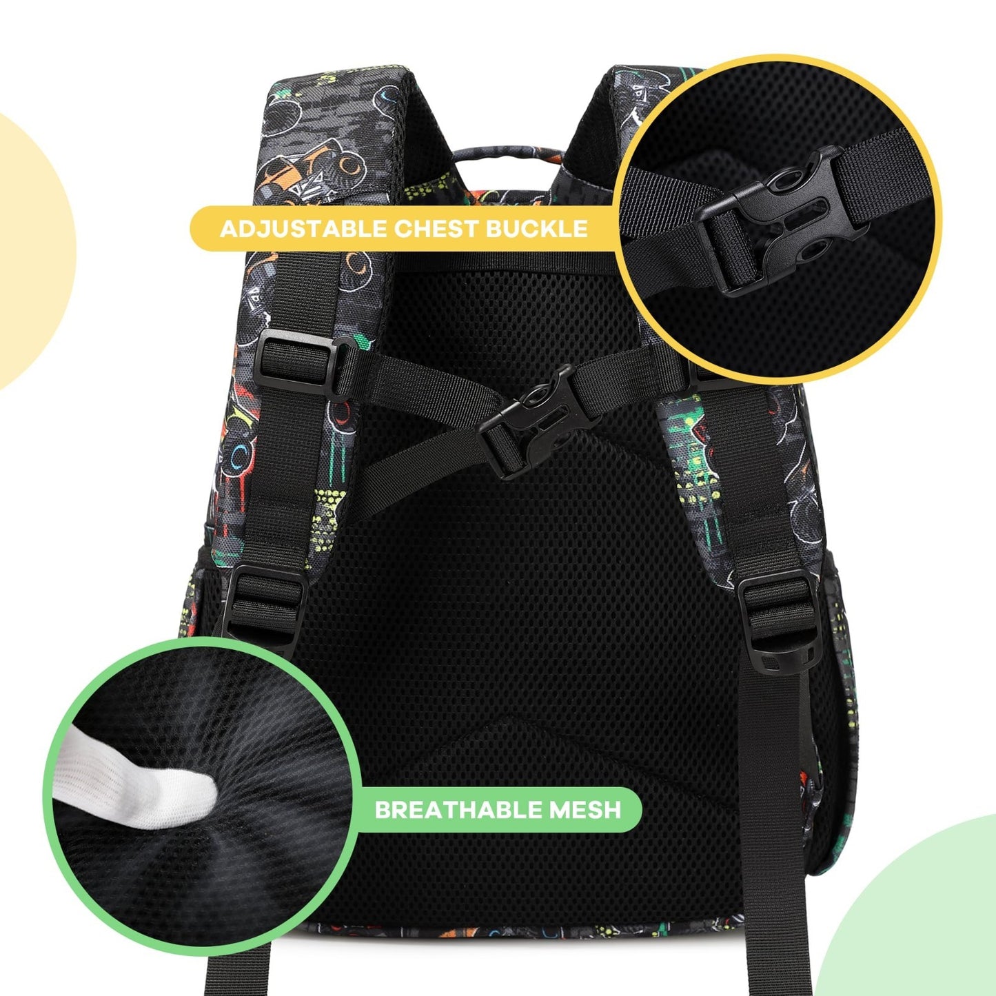 Cute Lightweight Kids Backpack for Boys, Kindergarten & Elementary School, Ages3