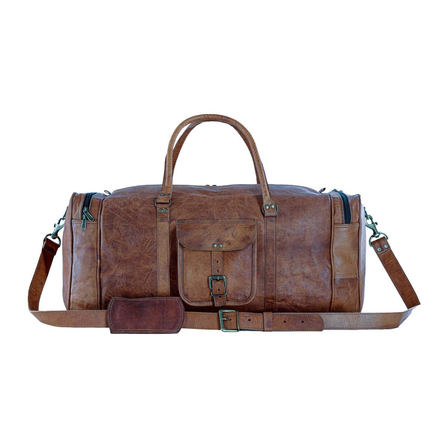 21 Inch Vintage Leather Duffle Bag - Travel, Gym, Sports, Overnight, Weekend Use8