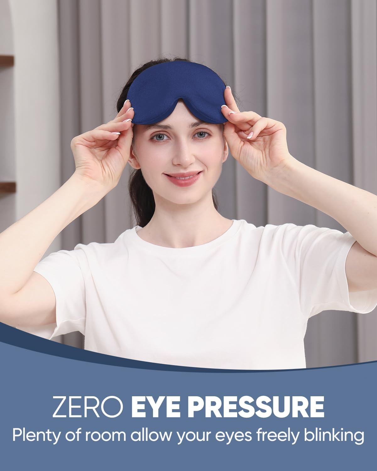 Luxury 3D Contoured Sleep Mask - Light Blocking, Zero Eye Pressure, Adjustable,2