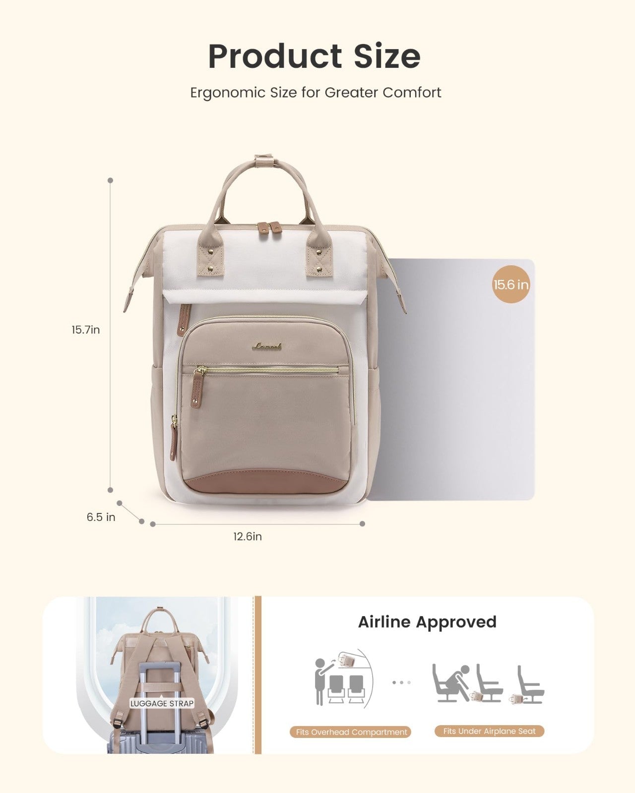Large Capacity Laptop Backpack for Women   15.6" Waterproof Work Bag, Travel & S4