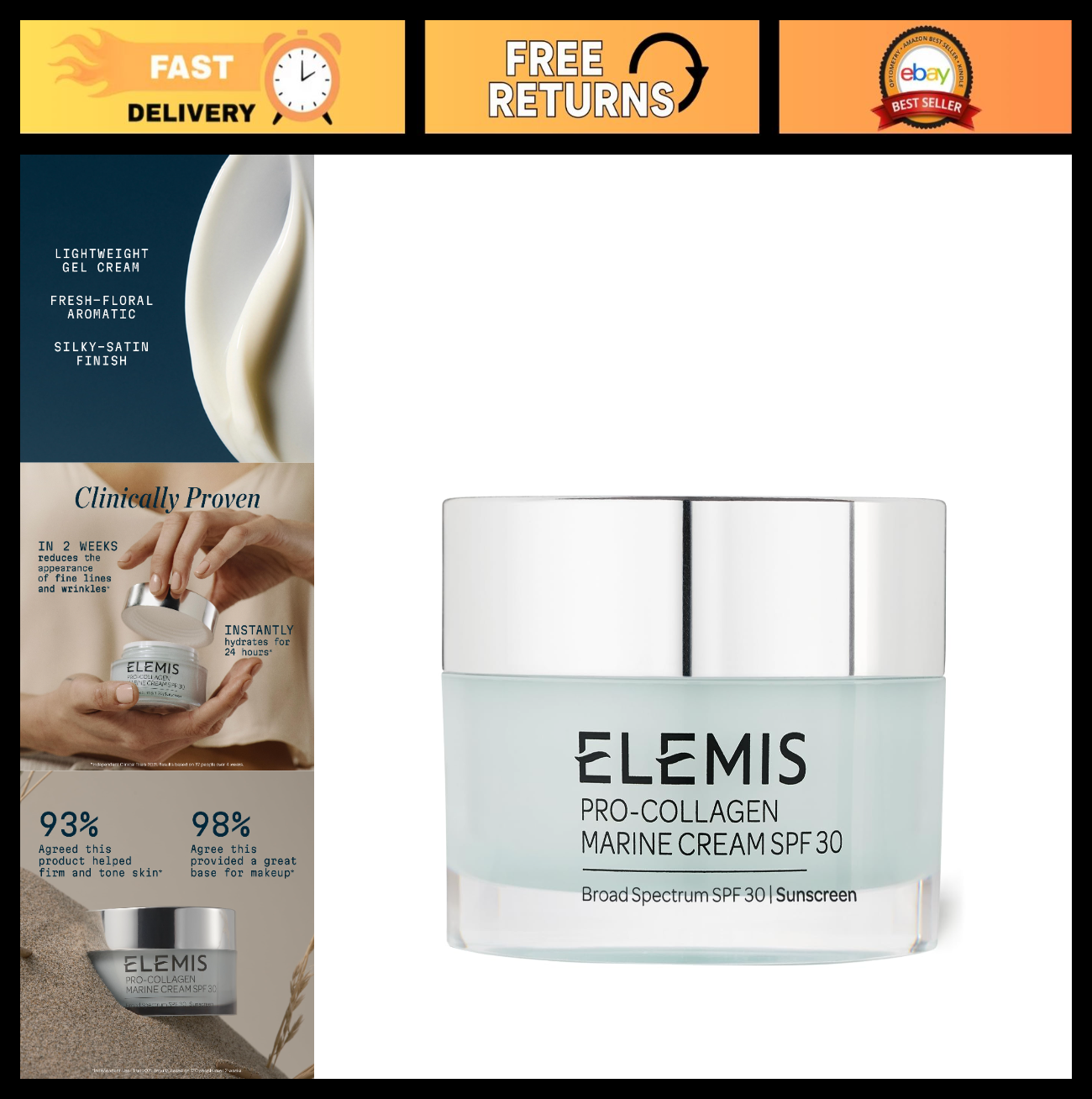 Anti Wrinkle Daily Facial Moisturizer SPF 30, Lightweight Pro Collagen Cream0