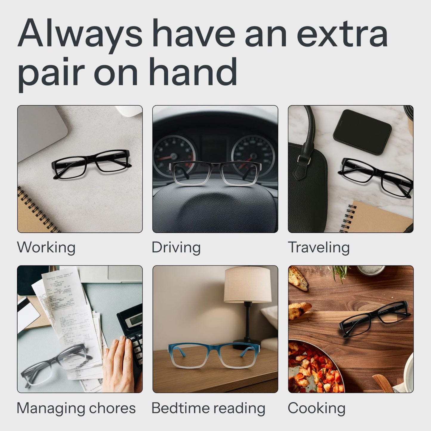 2.5x Professional Reading Glasses - Blue Light Blocking Computer Readers - Value6