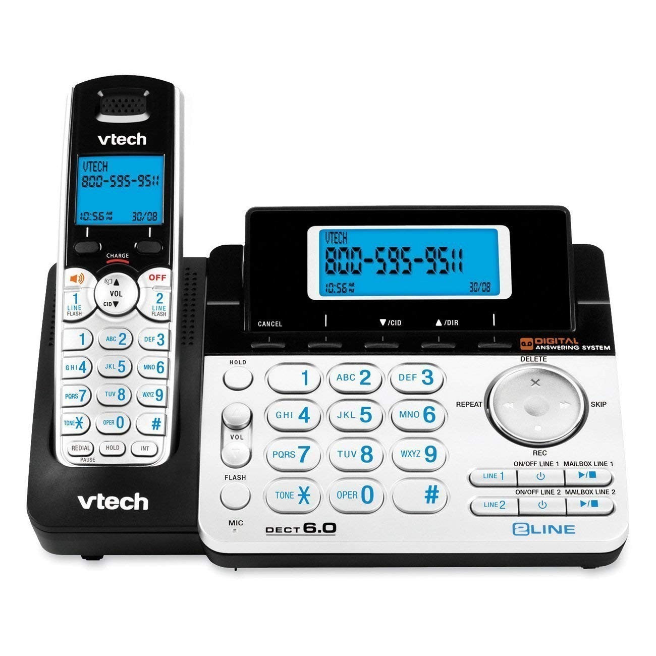 DECT 6.0 Dual Line Cordless Phone - Clear Sound, Long Range, Easy Setup1
