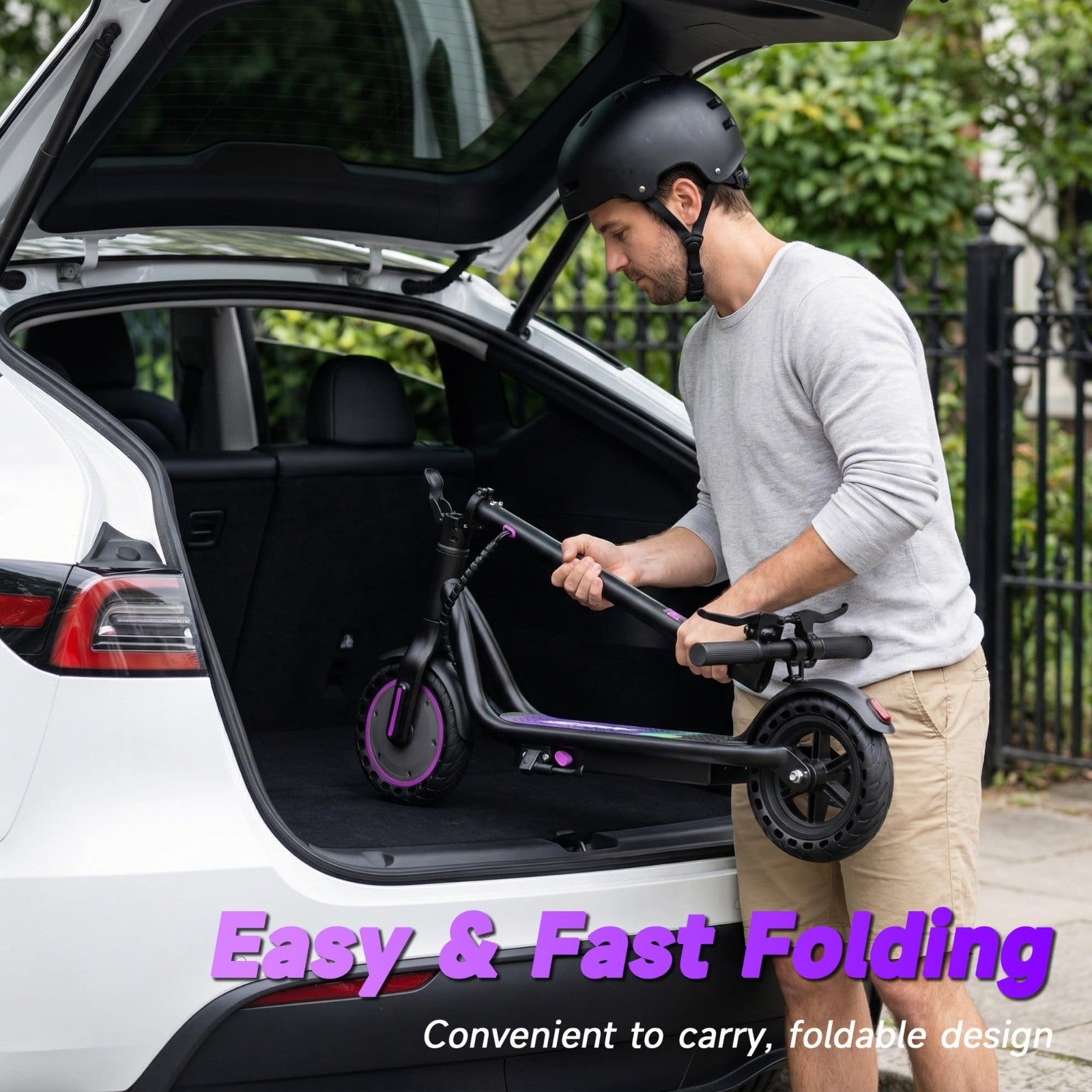 Powerful Electric Scooter 500W Motor, 19MPH Speed, 16-27 Miles Range, Folding E-7