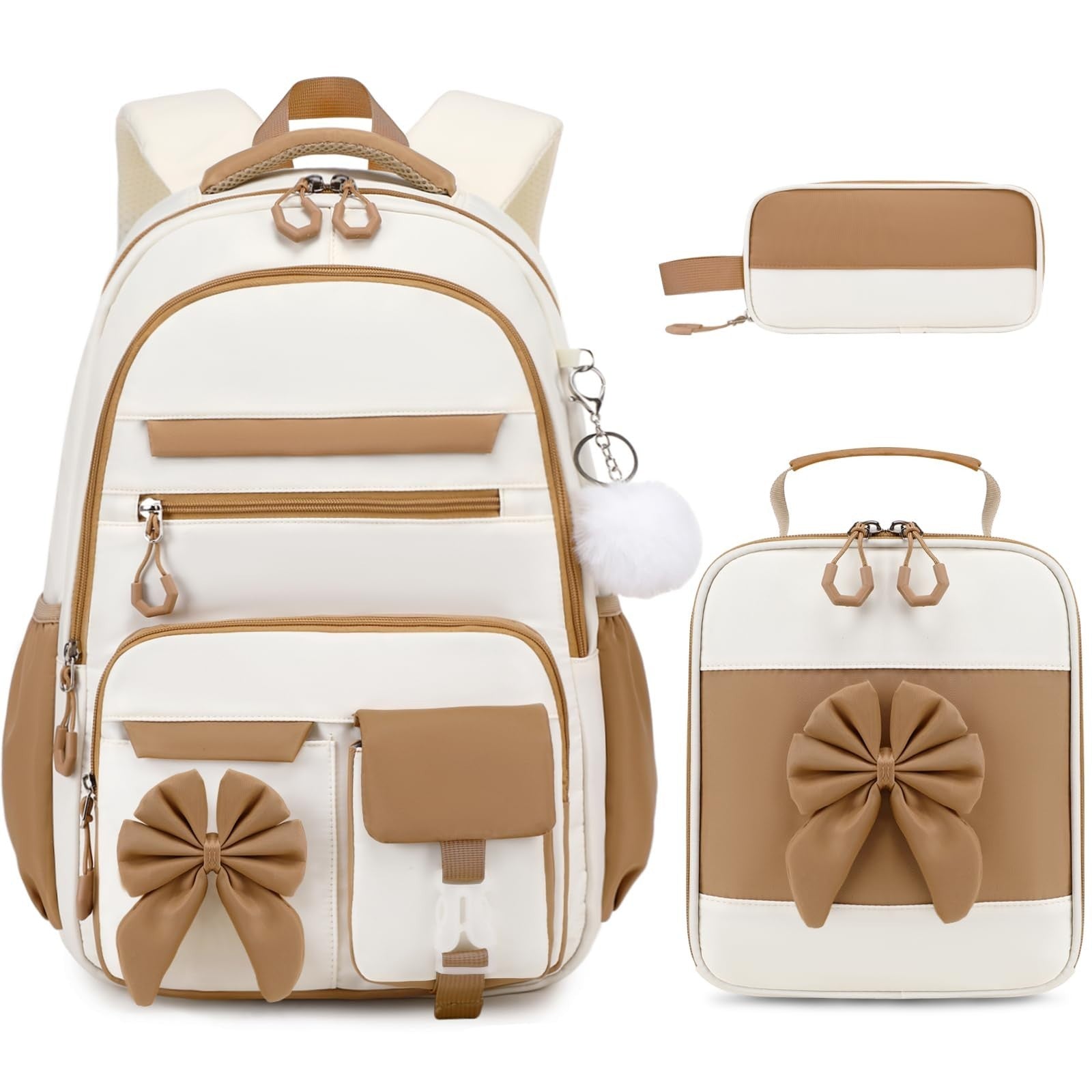 Cute Girls Backpack Set with Lunch Bag & Pencil Case   Stylish School Bag for Ki1