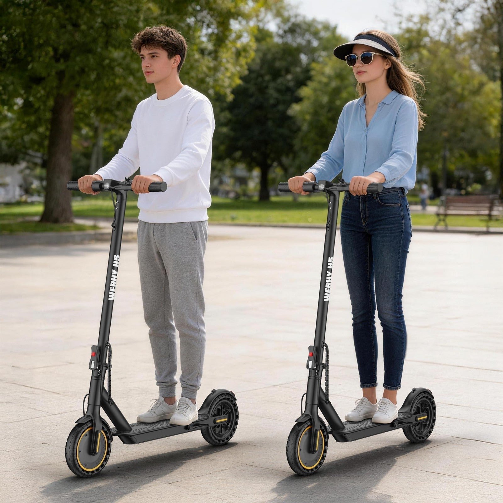 Powerful Electric Scooter 500W Motor, 19MPH Speed, 16-27 Miles Range, Folding E-8
