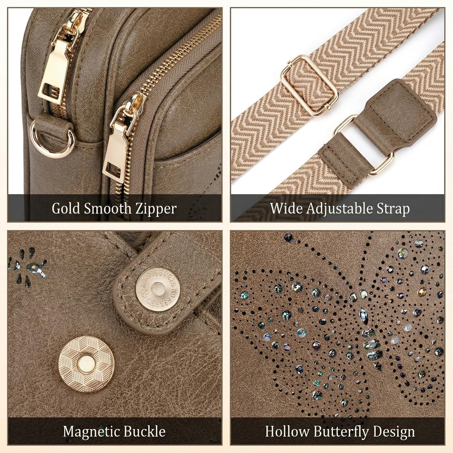 Stylish Leather Crossbody Bag for Women - Small Shoulder Purse with RFID Slots &5