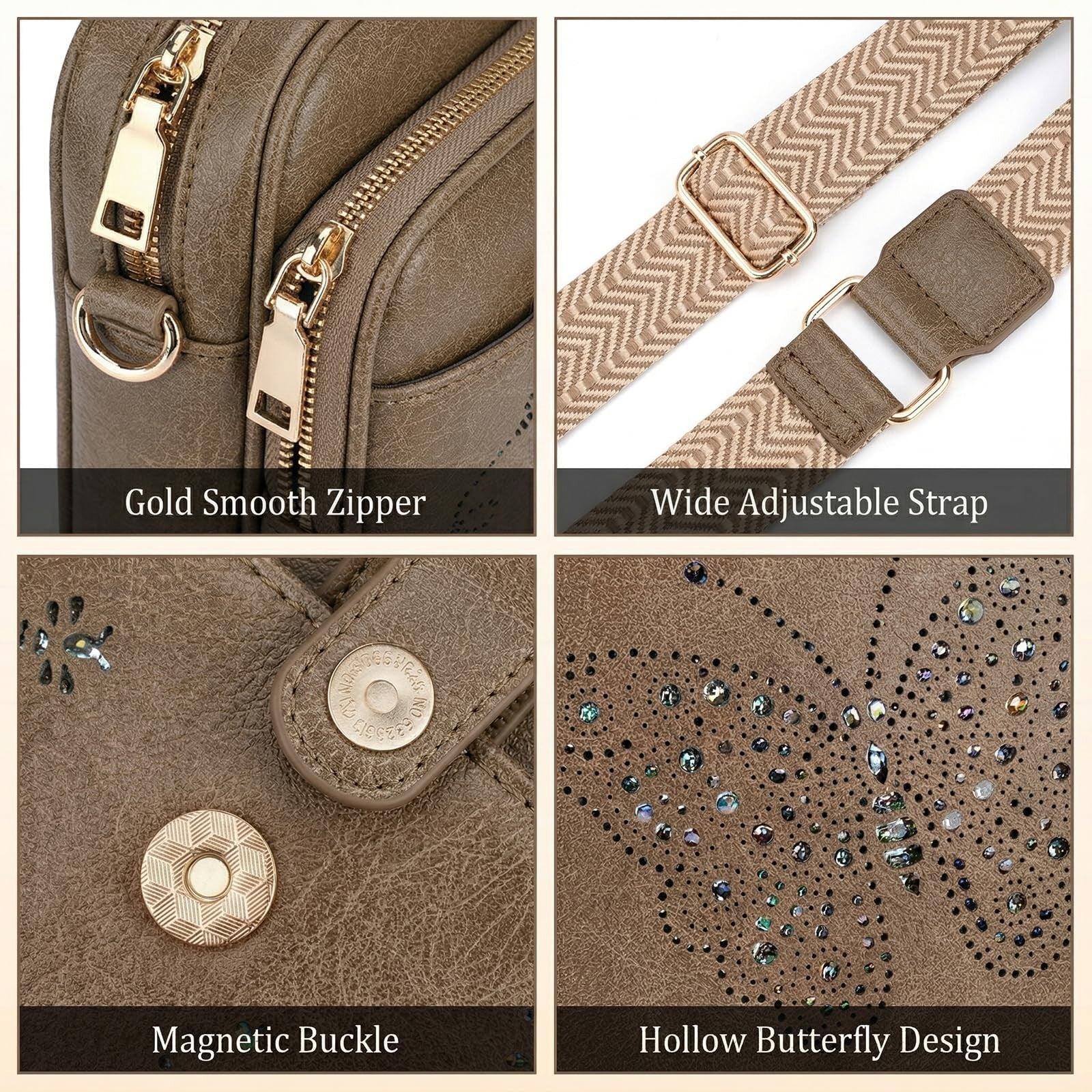 Stylish Leather Crossbody Bag for Women - Small Shoulder Purse with RFID Slots &5