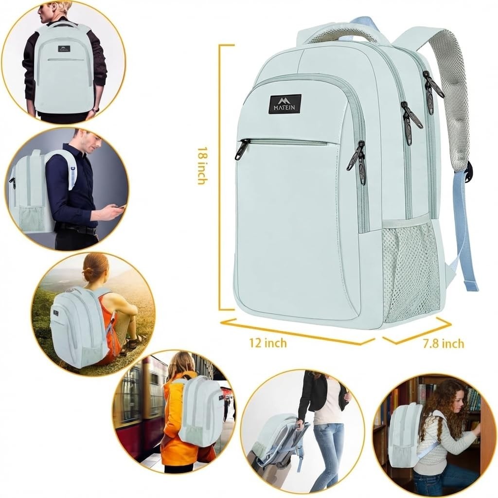 Lightweight Travel Laptop Backpack, Durable School Bookbag for Students & Profes5