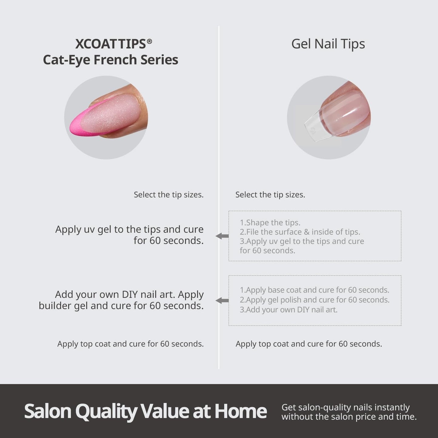 Pastel French Tip Press On Nails - Stiletto Cat Eye Design, Size L, Easy Apply5