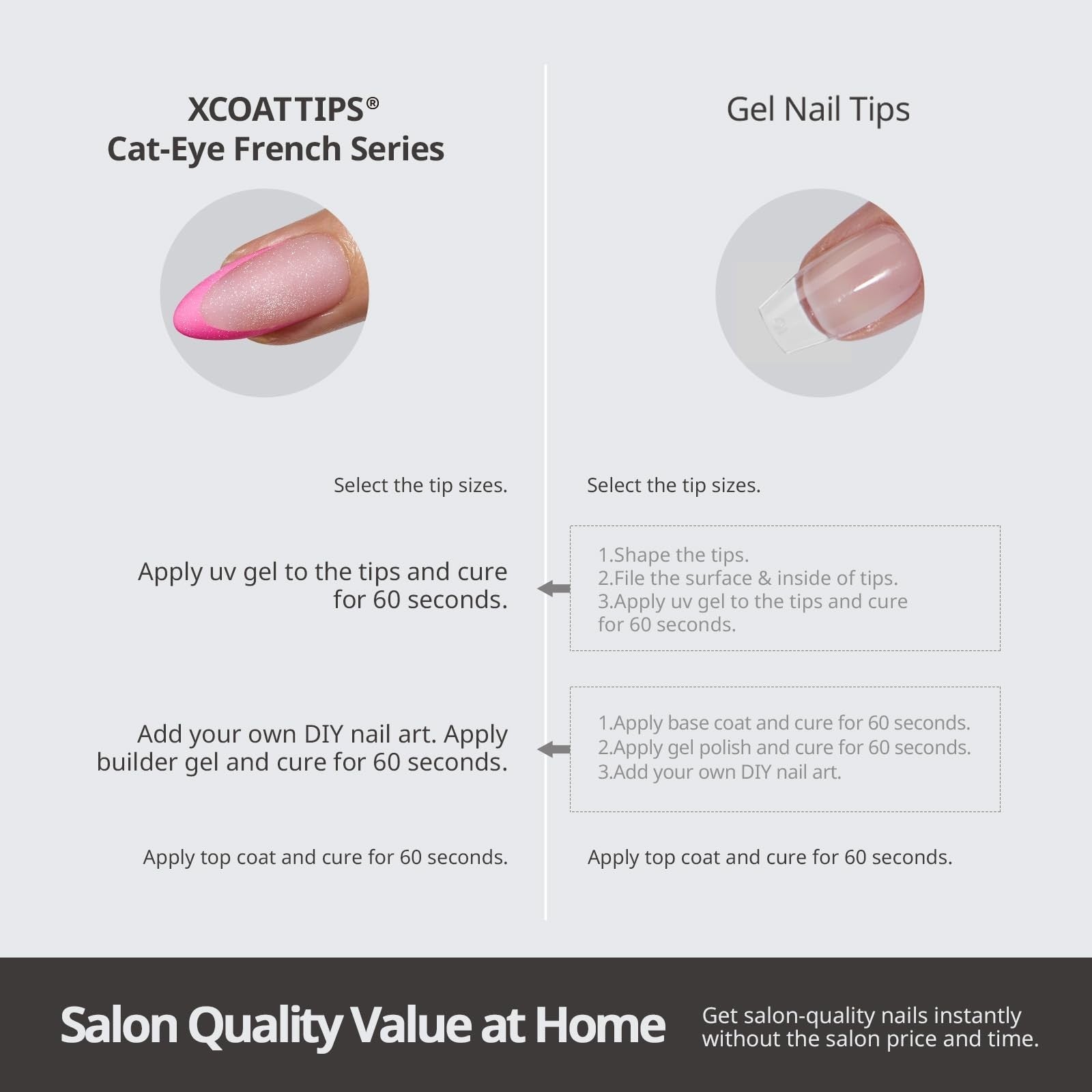 Pastel French Tip Press On Nails - Stiletto Cat Eye Design, Size L, Easy Apply5
