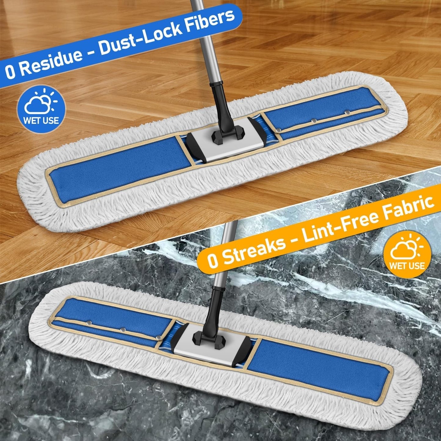 41" Commercial Dust Mop - Heavy-Duty Dry Broom for Hardwood Floor Cleaning2