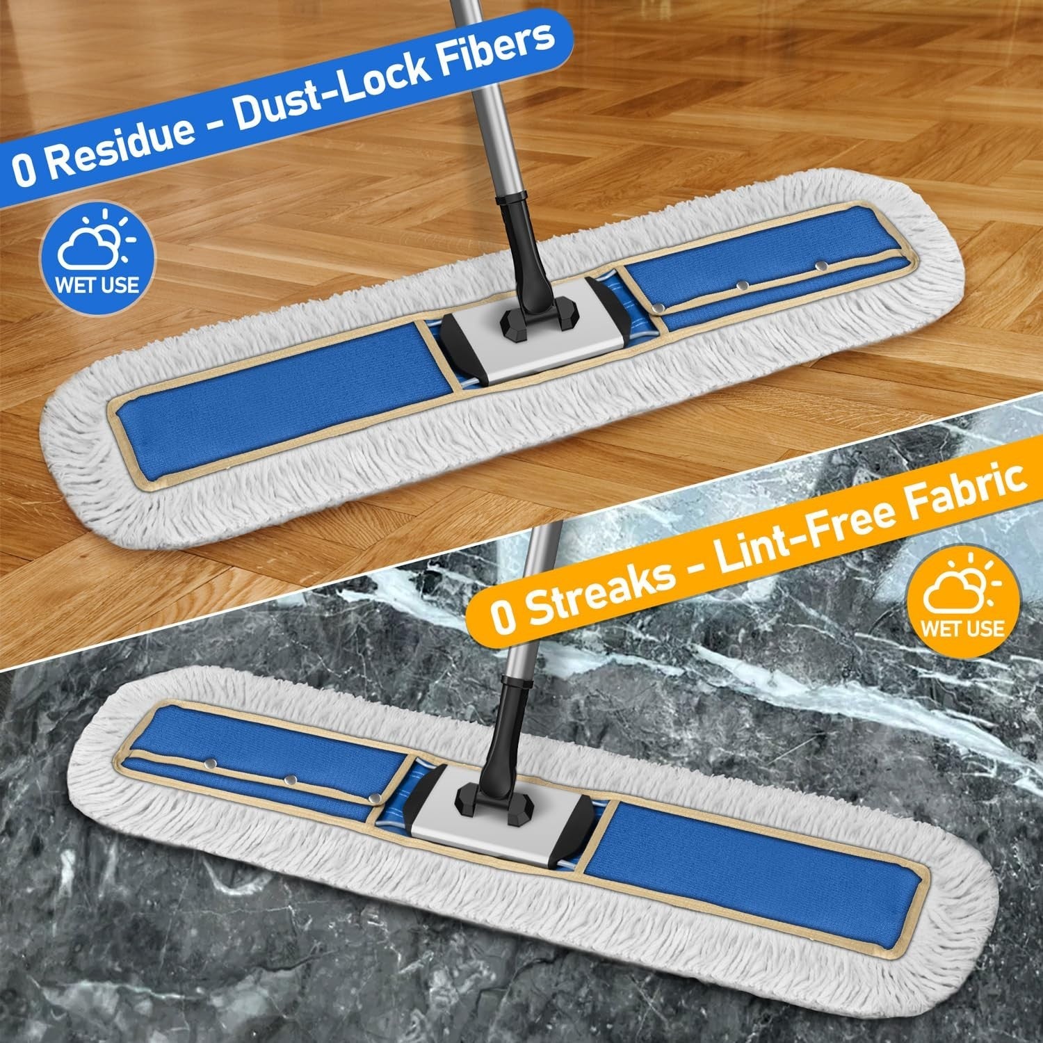 41" Commercial Dust Mop - Heavy-Duty Dry Broom for Hardwood Floor Cleaning2