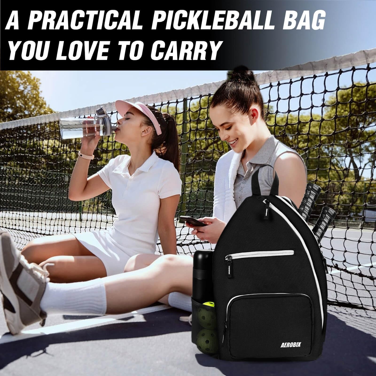 Large Capacity Pickleball Backpack with Padded Paddle Pocket & Upgraded Zippers11