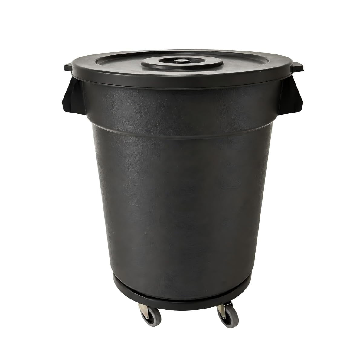 32 Gallon Heavy Duty Outdoor Trash Can with Lid & Wheels | Round, Ideal for Pati1