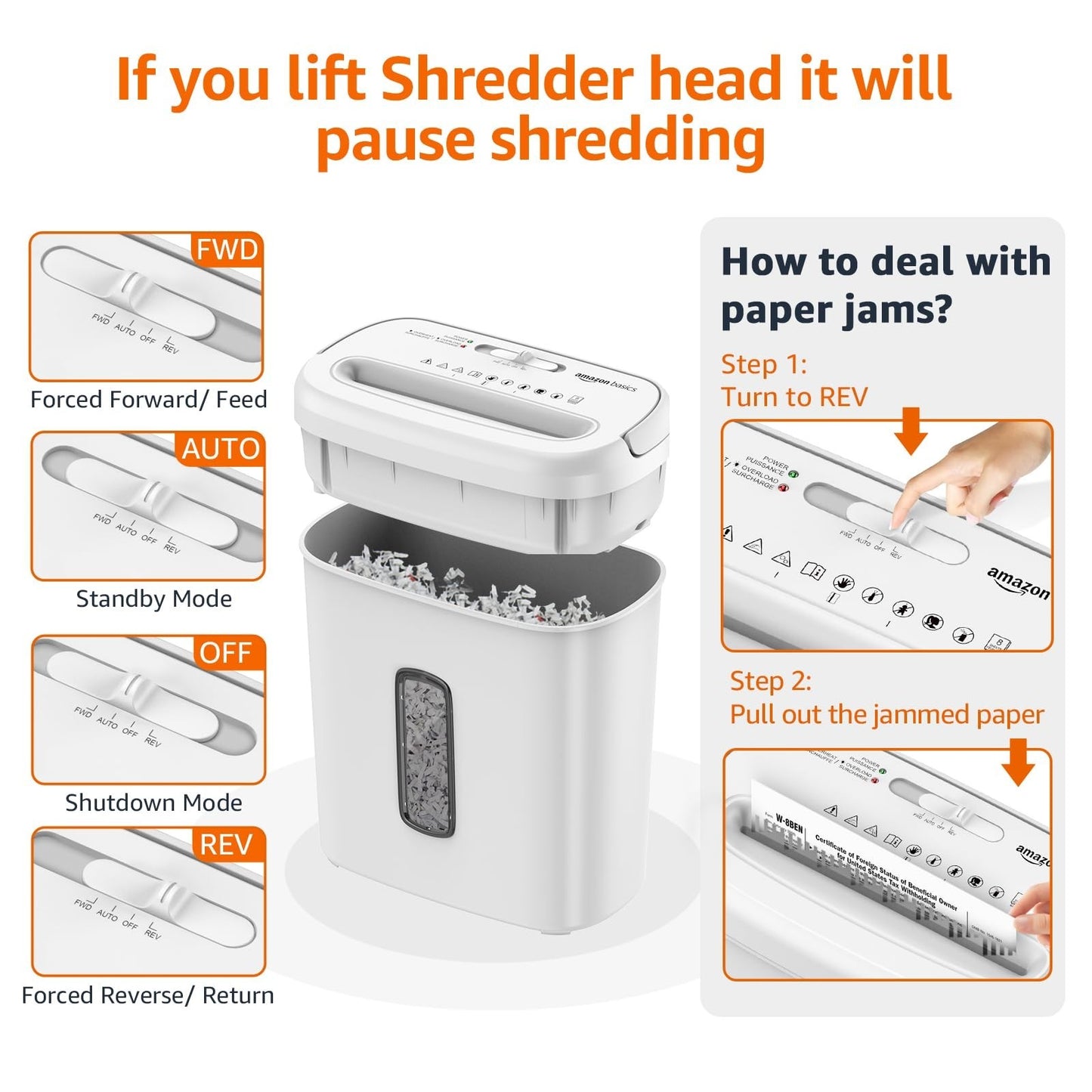 8 Sheet Cross Cut Shredder for Paper & Credit Cards, Heavy Duty Security, White5