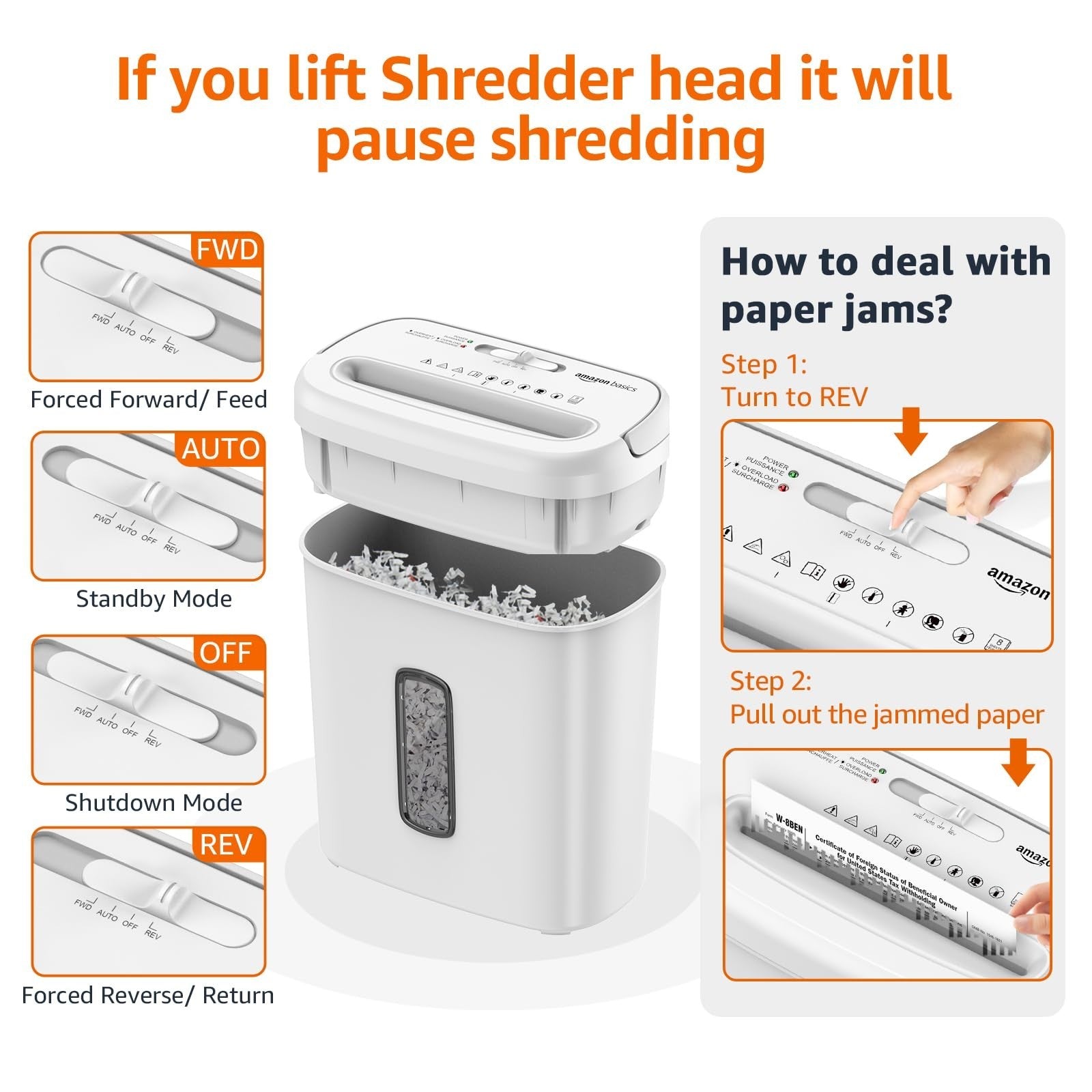 8 Sheet Cross Cut Shredder for Paper & Credit Cards, Heavy Duty Security, White5