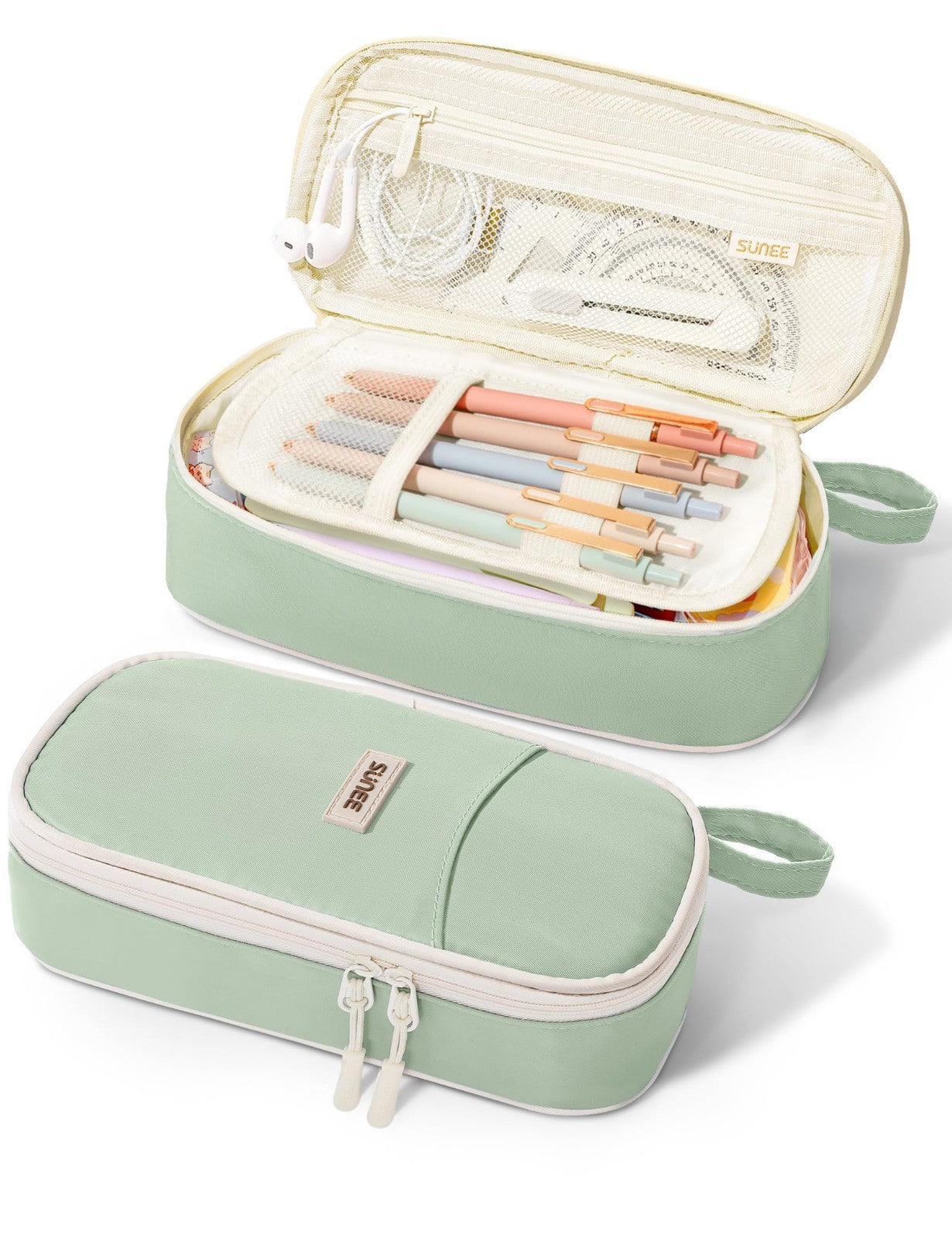 Cute Aesthetic Pencil Case, Large Zippered Pen Pouch, Kawaii Stationery Organize1