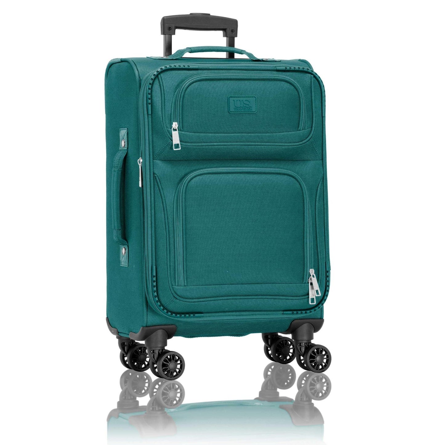 Lightweight Softside Rolling Carry-on Suitcase, 4-Wheel Travel Luggage, Teal1
