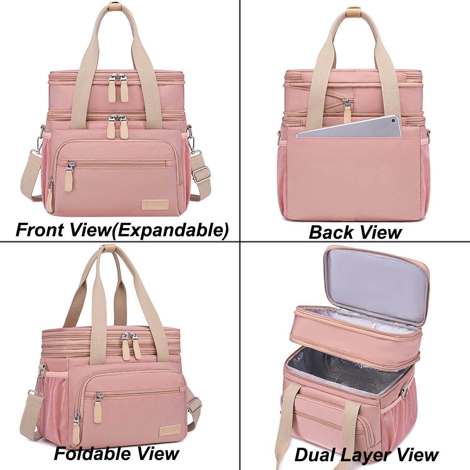 Insulated Lunch Bag for Women - Large Dual Compartment, Leakproof, Perfect for W7