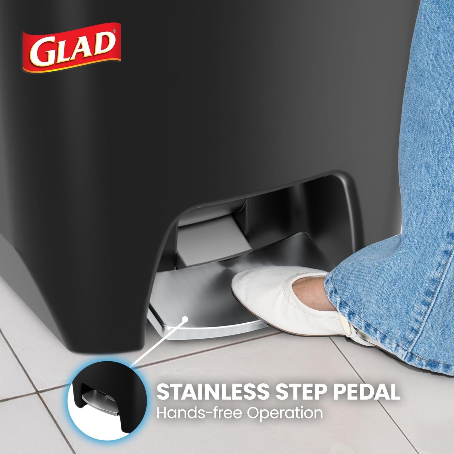 20 Gallon Kitchen Trash Can with Clorox Odor Control, Hands-Free Pedal, Black3