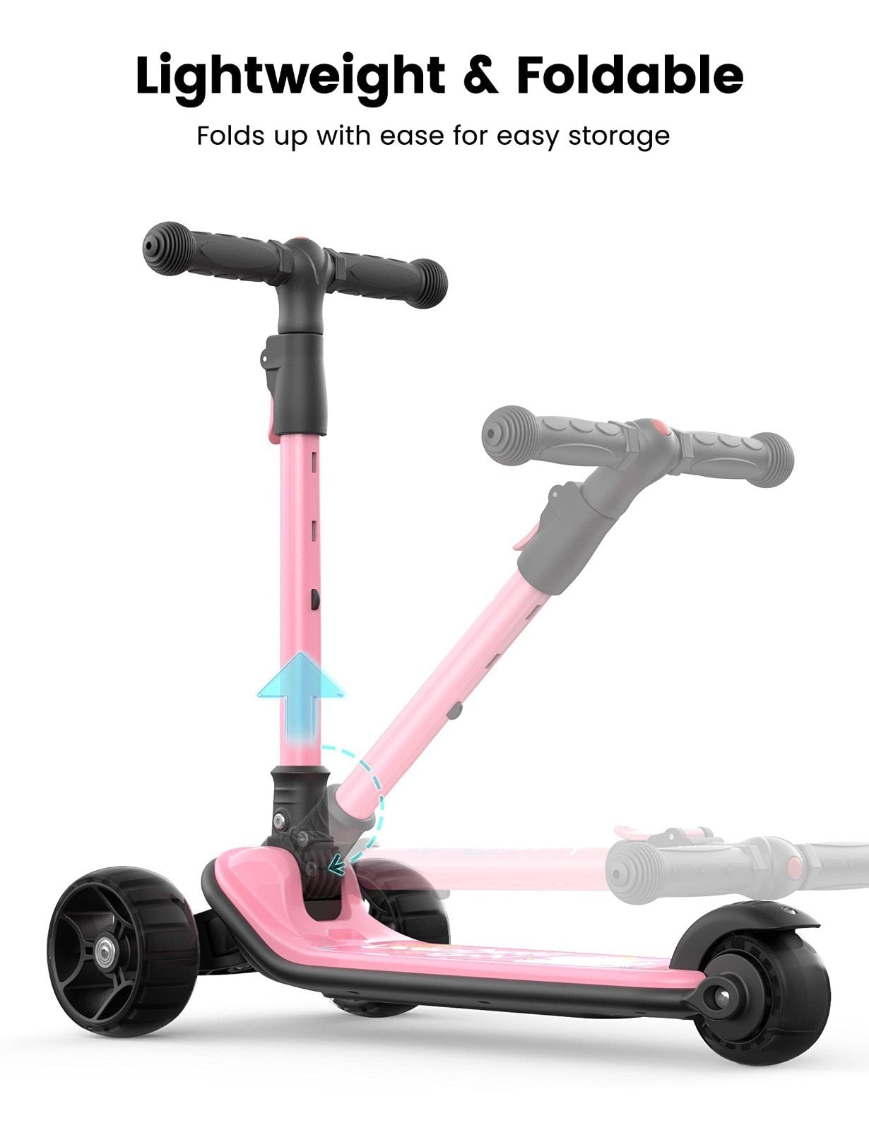 3-Wheel Kids Scooter Ages 3-10, Adjustable Height, Safe & Sturdy Design3