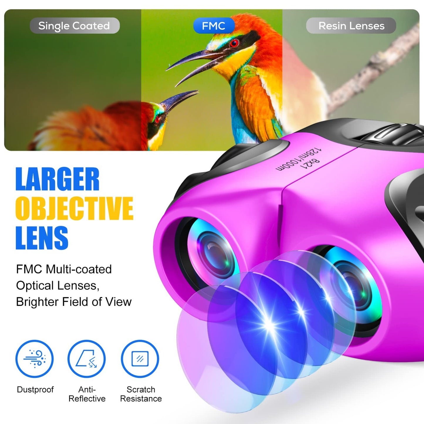 Compact High Resolution Shockproof Binoculars for Kids   Perfect for Outdoor Adv3