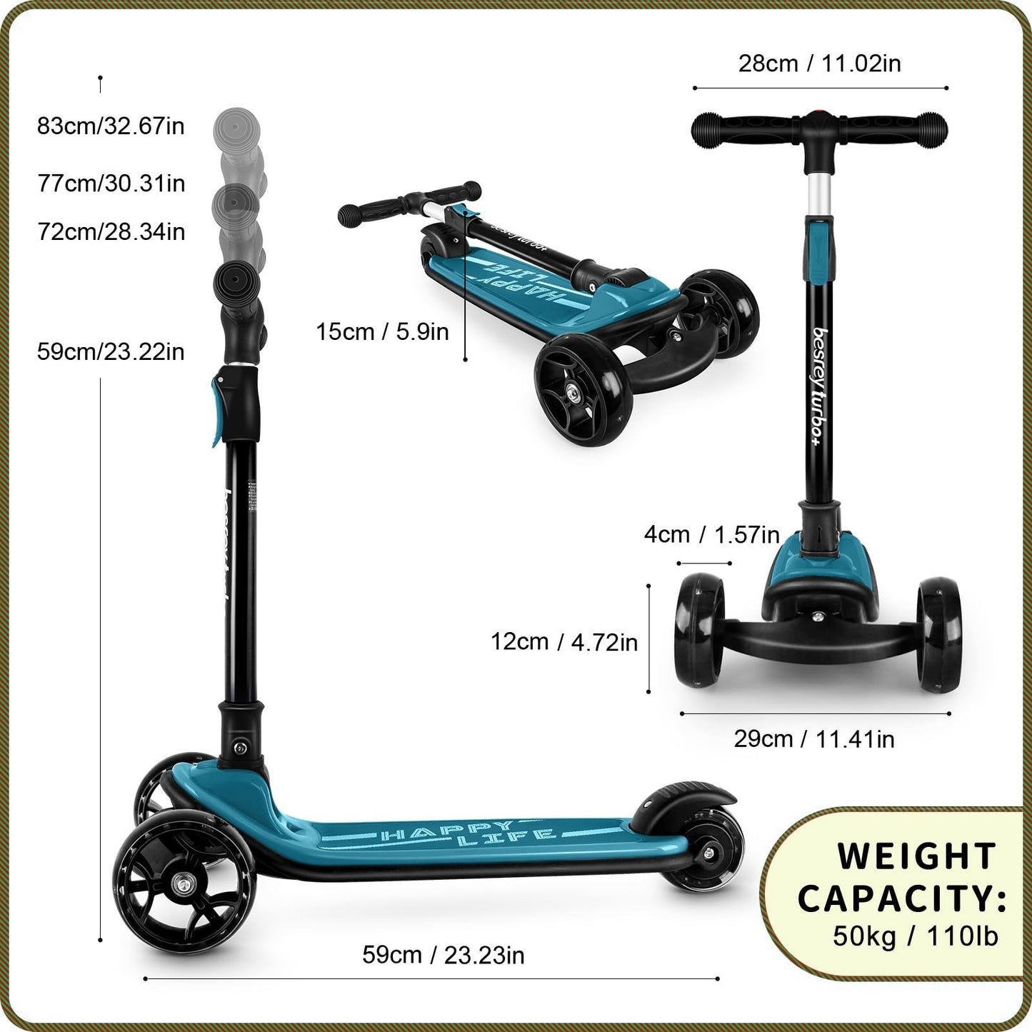 3-Wheel Kids Scooter Ages 3-10, Adjustable Height, Safe & Durable Design7