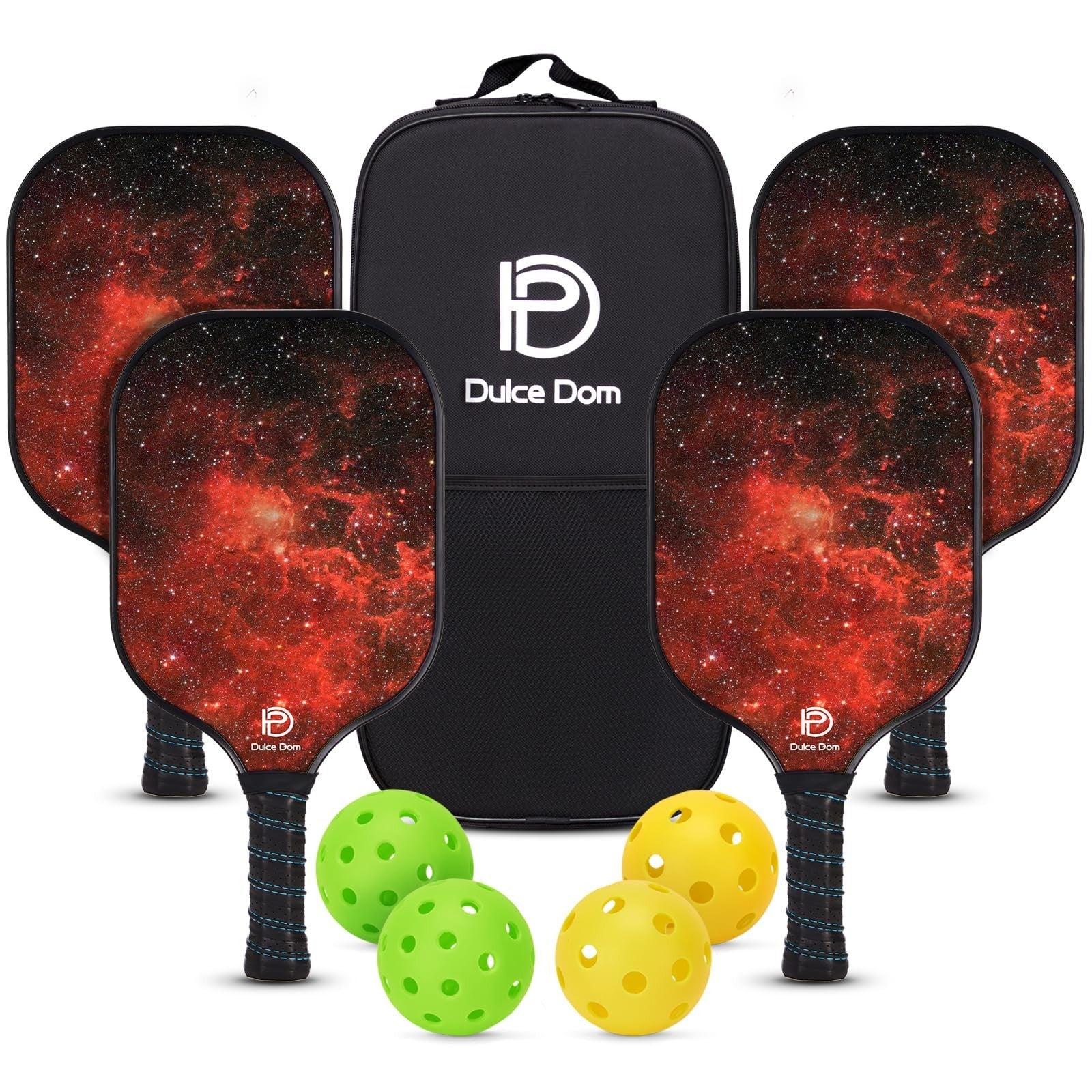 Pickleball Paddles Set of 2/4 - USAPA Approved Fiberglass Graphite Rackets & Bag1