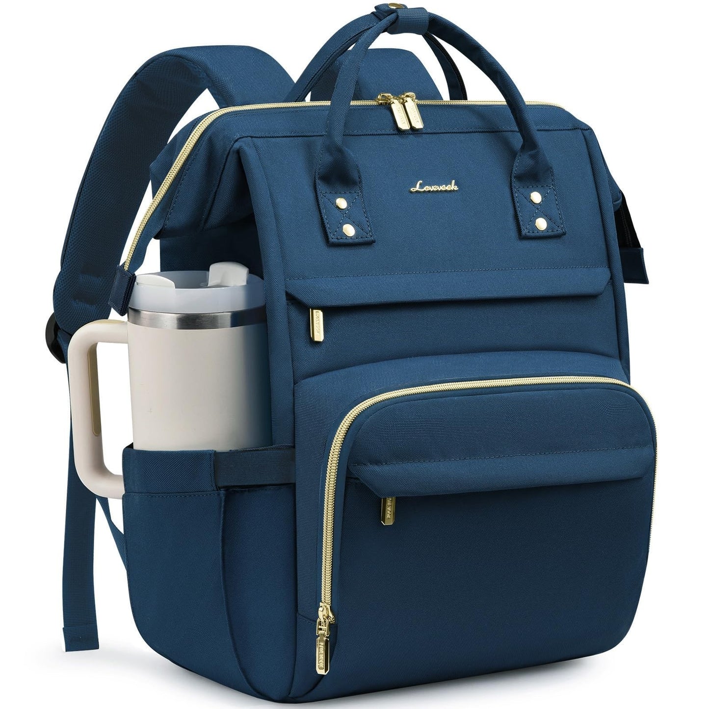 Stylish Waterproof Laptop Backpack with Cup Holder, 15.6" TSA Approved, Travel B1