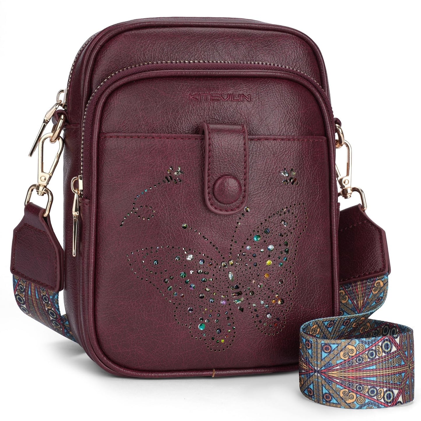 Stylish Leather Crossbody Bag for Women - Small Shoulder Purse with RFID Slots &1