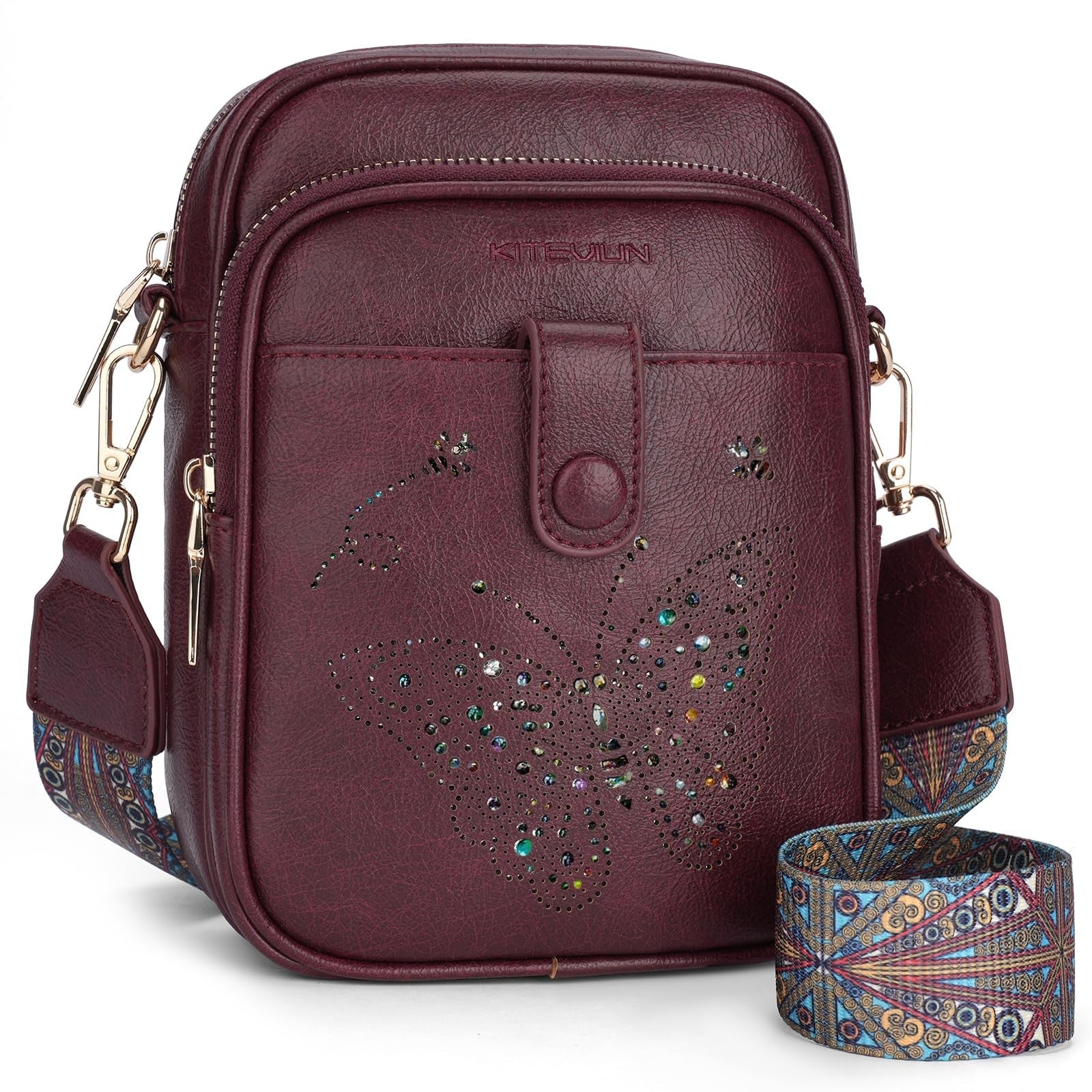 Stylish Leather Crossbody Bag for Women - Small Shoulder Purse with RFID Slots &1