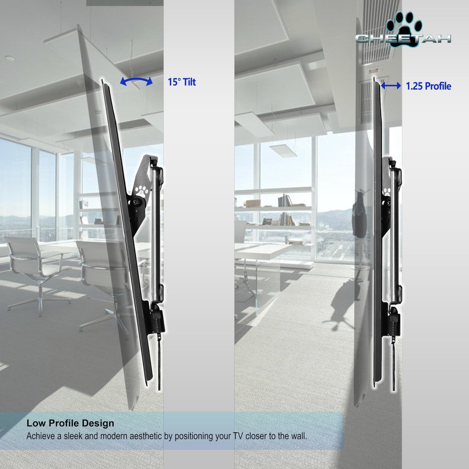 Universal Tilt TV Wall Mount for 32-86" TVs, Max VESA 600x400mm, 165lbs, 10ft HD3