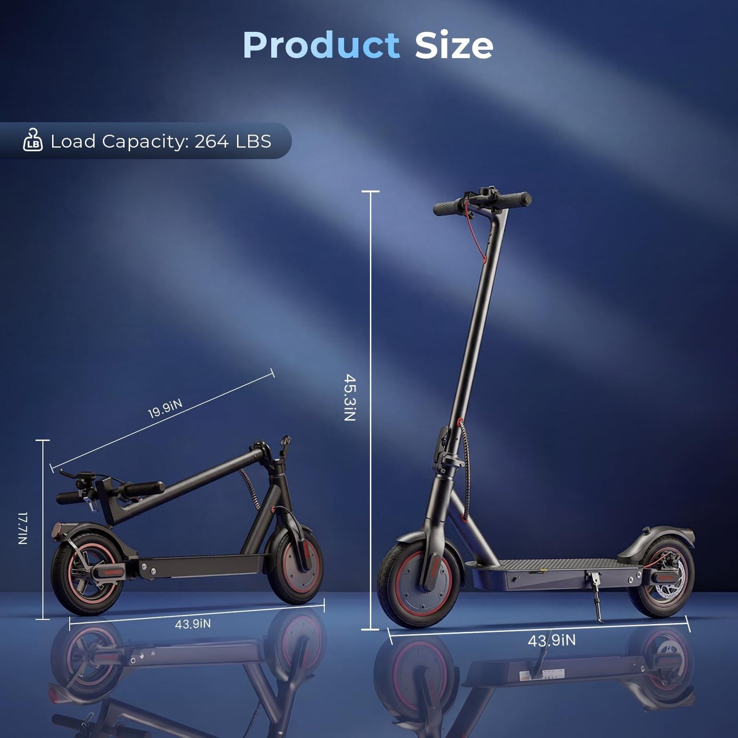 High-Power Electric Scooter for Adults & Teens - 1200W/1000W/500W Motor, 10''/8.6