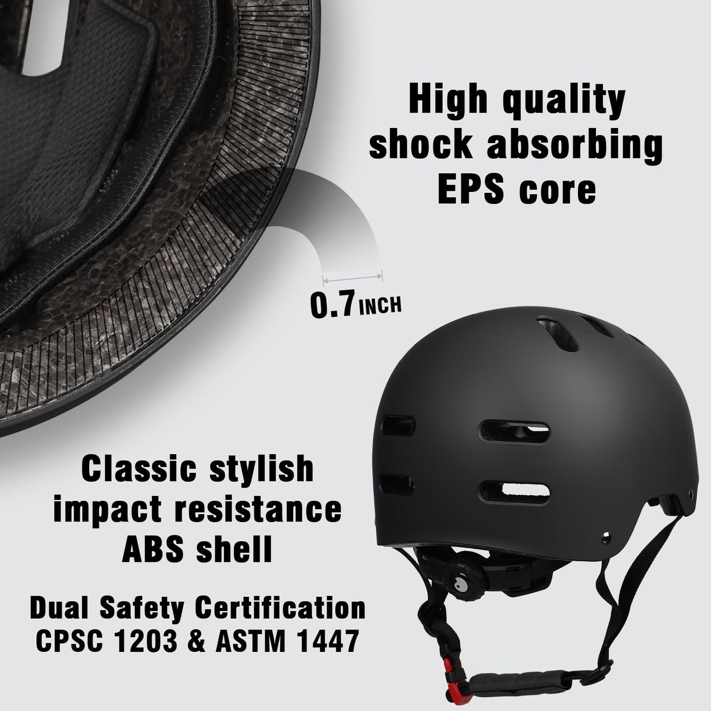 Multi-Sport Helmet for Skateboarding, Biking, Scooter | Adjustable, Lightweight,2