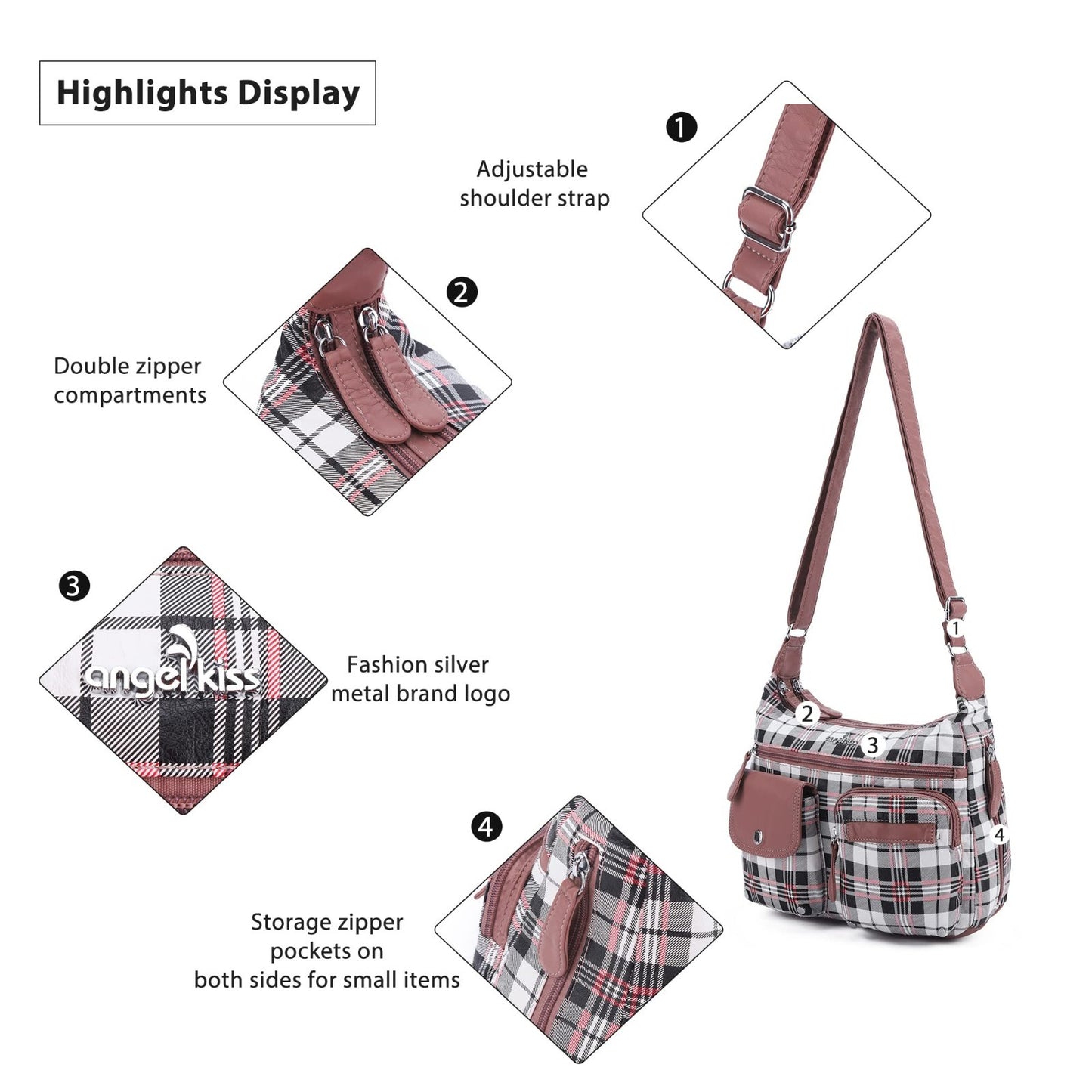 Stylish Crossbody Bags for Women   Medium Faux Leather Shoulder Handbags & Purse5