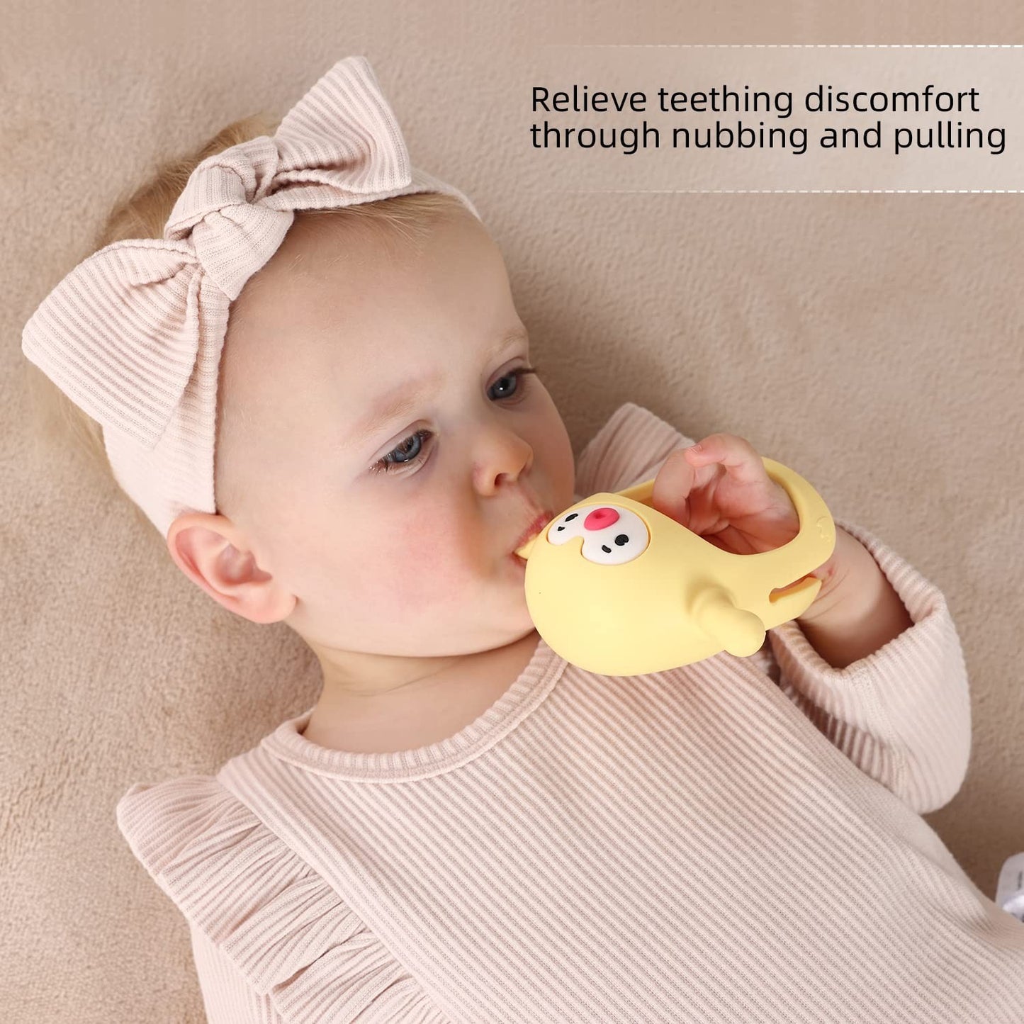 2 Pack Penguin Teething Toys for Babies 0 6 Months, Infant Teethers & Mittens, L6