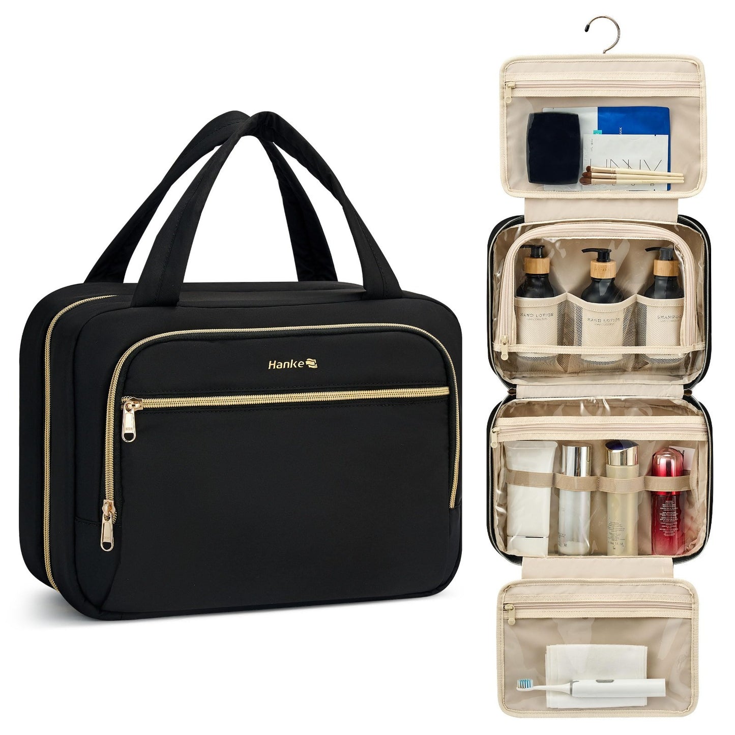 Portable Hanging Travel Toiletry Bag for Women | Leak-Proof, Water Resistant, Ea1